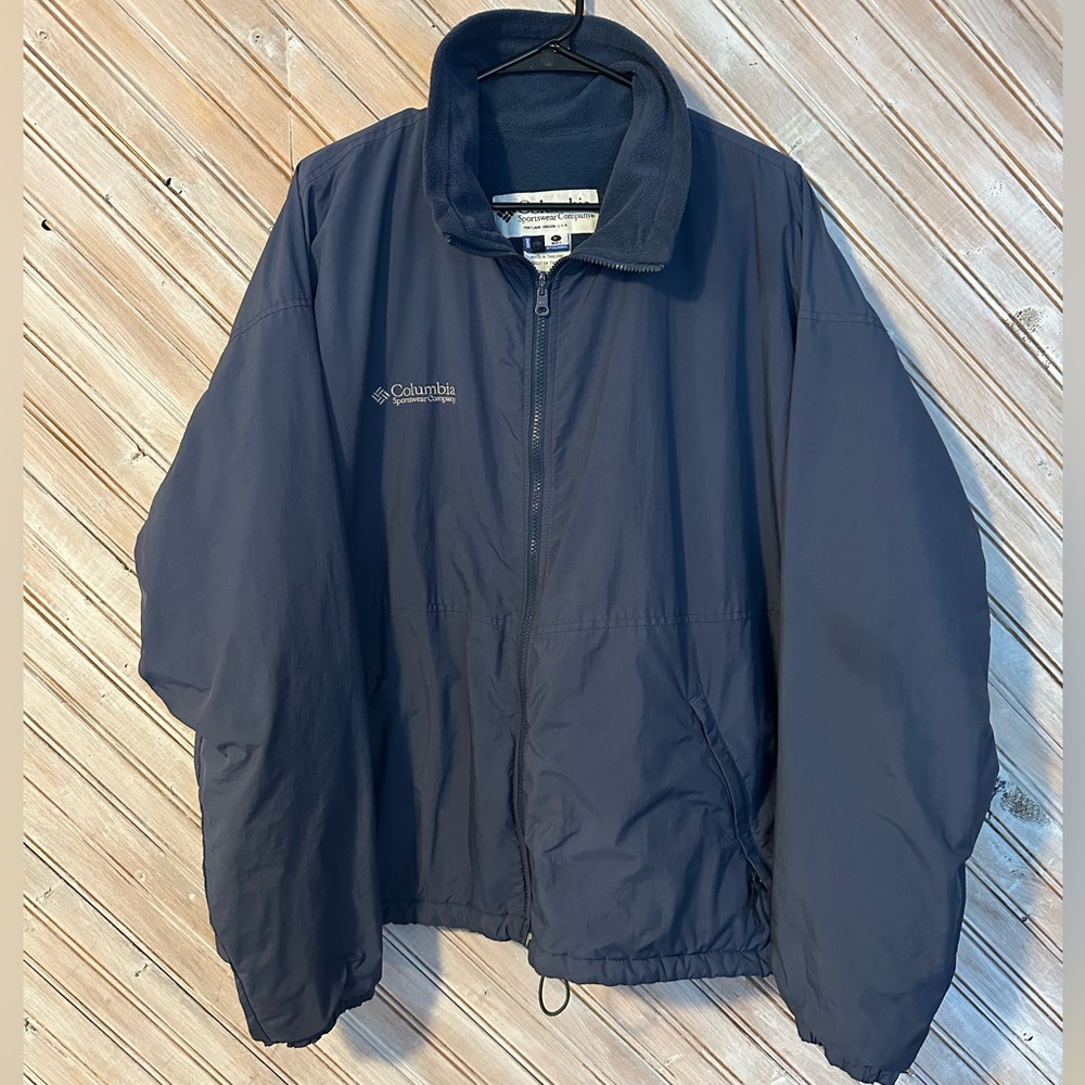 Columbia Sportswear Men's Deep Blue Fleece Lined Jacket Windbreaker